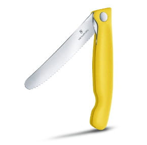 Nóż do warzyw składany Victorinox 6.7838 - 11 cm z ząbkami żółty