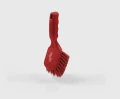 Szczotka z krótką rączką Salmon Hillbrush D5 miękka 254 mm czerwona