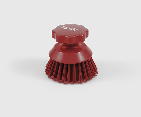 Szczotka ręczna okrągła Salmon Hillbrush ST9R z  twardym włosiem o długości 100 mm, w kolorze czerwonym