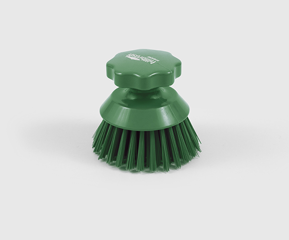 Szczotka ręczna okrągła Salmon Hillbrush ST9G z  twardym włosiem o długości 100 mm, w kolorze zielonym