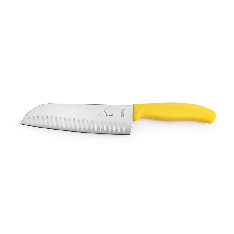 Nóż Victorinox 6.8526.17L8 Santoku żółty 17cm ryflowany