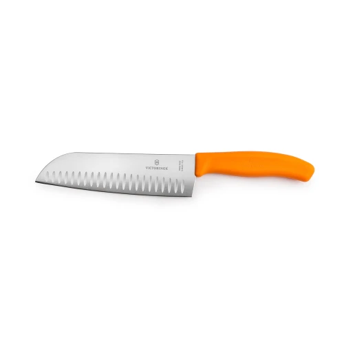 Nóż Victorinox 6.8526.17L9 Santoku pomarańczowy 17cm ryflowany