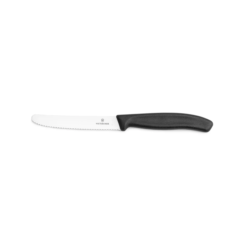 Nóż do warzyw Victorinox 6.7833 - 11 cm prosty z ząbkami czarny