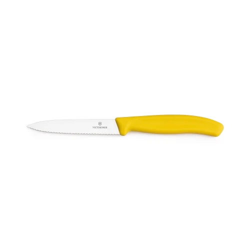 Nóż do warzyw Victorinox 6.7736.L8 - 10 cm prosty z ząbkami żółty