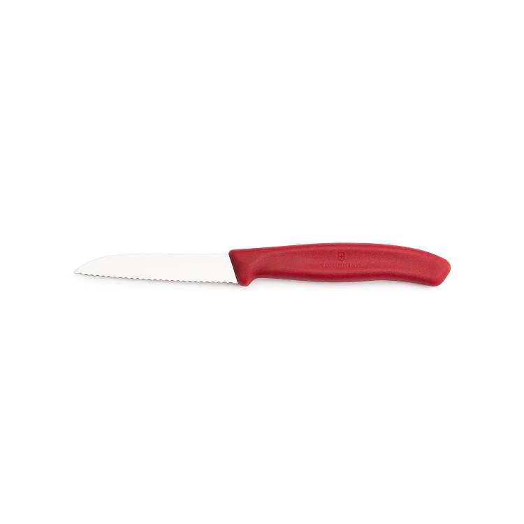 Nóż do warzyw Victorinox 6.7431 - 8 cm prosty z ząbkami czerwony
