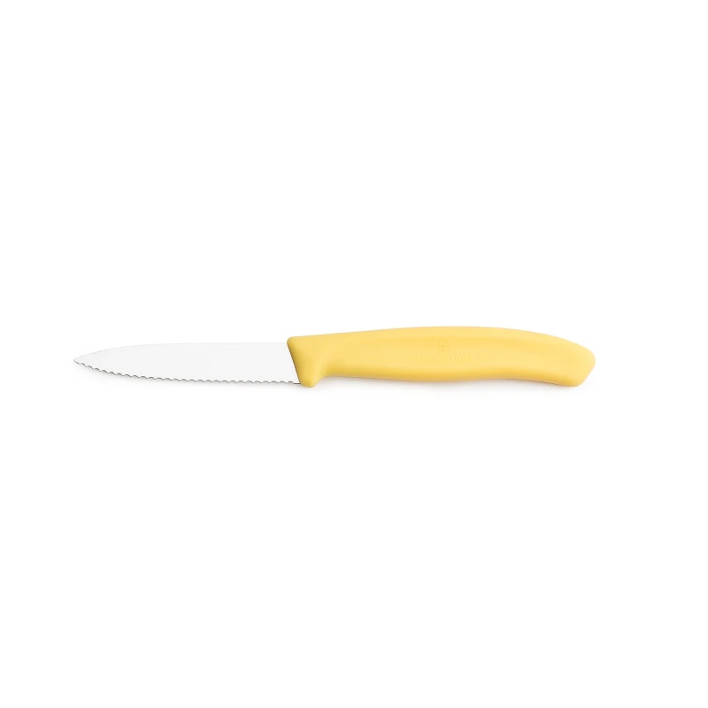 Nóż do warzyw i owoców Victorinox 6.7636.L118 - 8 cm prosty z ząbkami żółty