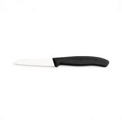 Nóż do warzyw i owoców Victorinox 6.7433  - 8 cm prosty z ząbkami czarny
