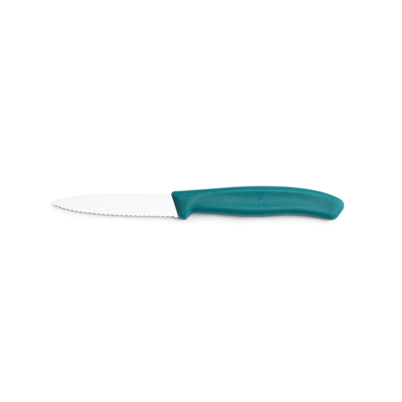 Nóż do warzyw i owoców Victorinox  6.7634.C1 - 8 cm prosty ząbkowany zielony