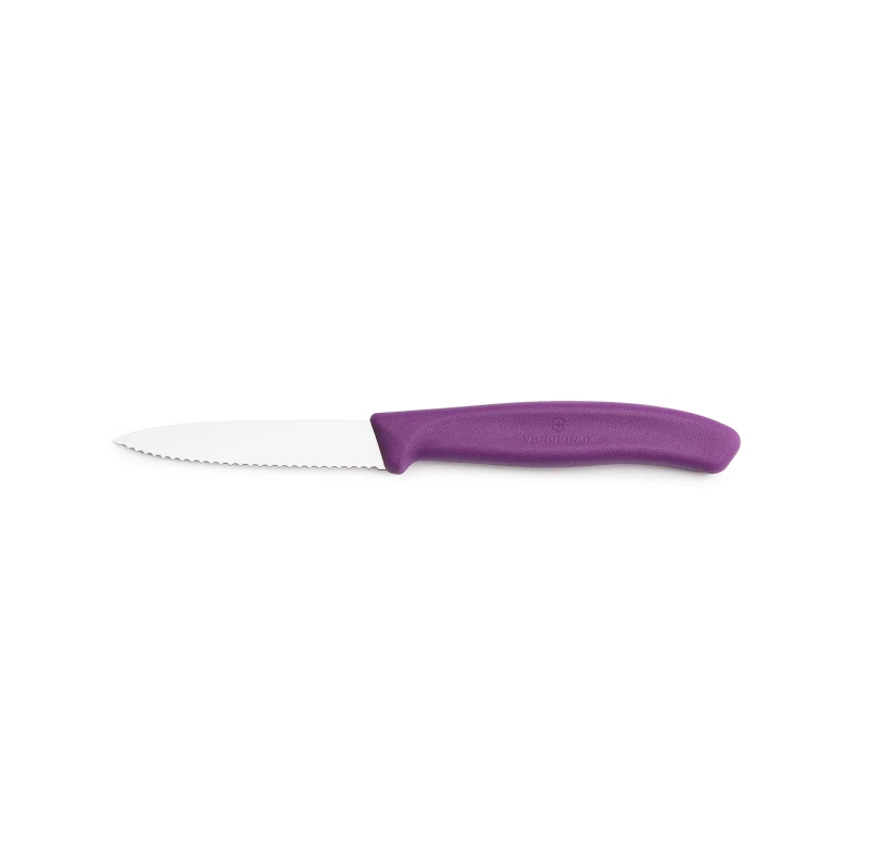 Nóż do warzyw i owoców Victorinox  6.7635.C1 - 8 cm prosty ząbkowany fioletowy