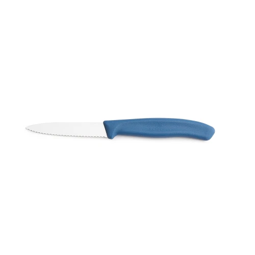 Nóż do warzyw i owoców Victorinox 6.7632.C1 - 8 cm prosty ząbkowany niebieski