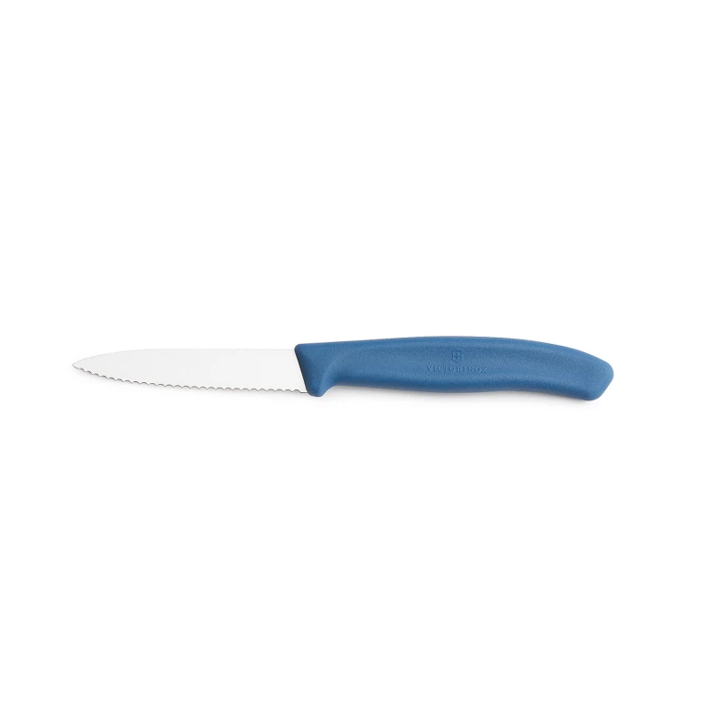 Nóż do warzyw i owoców Victorinox  6.7632.C1 - 8 cm prosty ząbkowany  niebieski