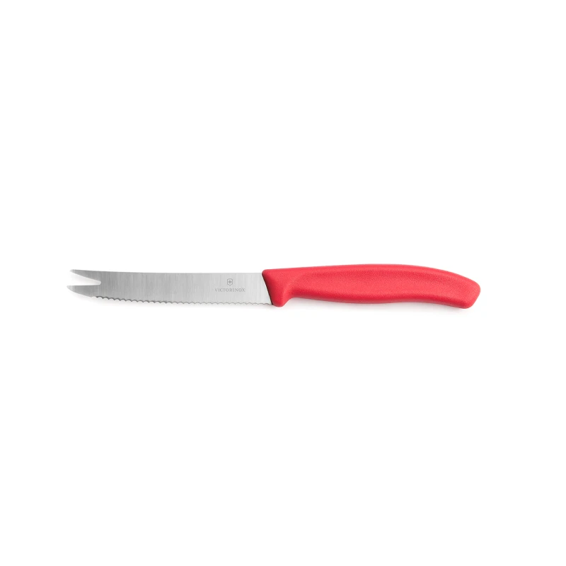 Nóż do sera i wędlin Victorinox  6.7861.C1 - 11 cm prosty ząbkowany  czerwony