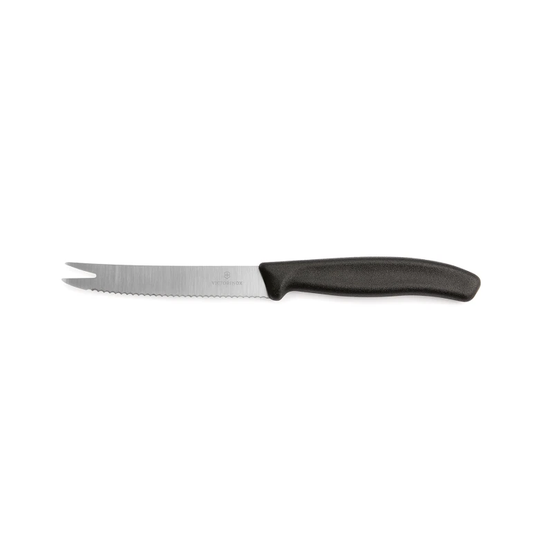 Nóż do sera i wędlin Victorinox  6.7863 - 11 cm prosty ząbkowany  czarny