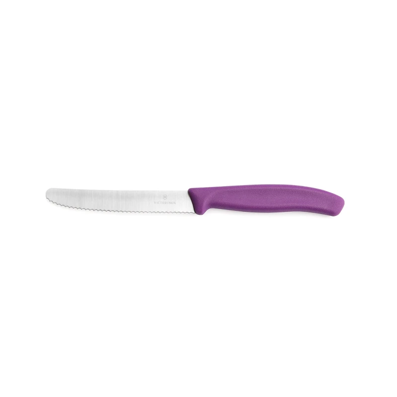 Nóż do warzyw i owoców Victorinox  6.7835.C1 - 11 cm prosty ząbkowany fioletowy