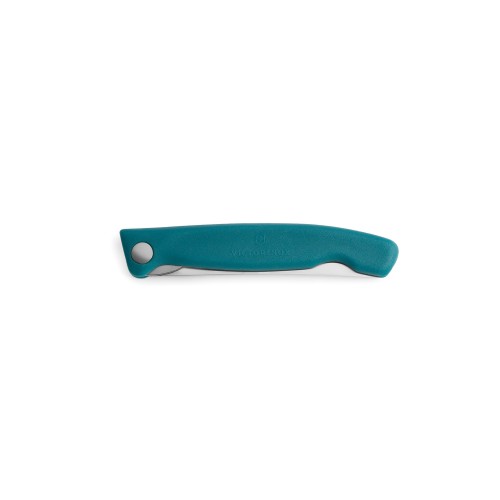 Nóż do warzyw składany Victorinox 6.7834.FC1 - 11 cm z ząbkami turkusowy