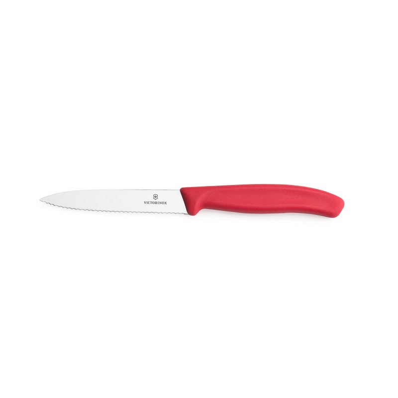 Nóż do warzyw i owoców Victorinox  6.7731.C1 - 10 cm prosty ząbkowany czerwony