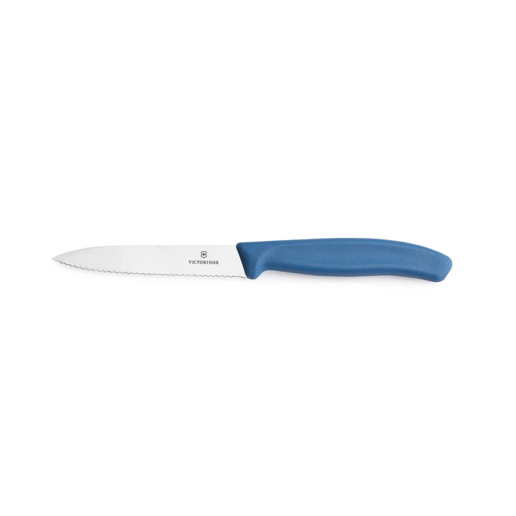 Nóż do warzyw i owoców Victorinox 6.7732.C1 - 10 cm prosty ząbkowany niebieski