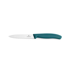 Nóż do warzyw i owoców Victorinox  6.7734.C1 - 10 cm prosty ząbkowany  turkusowy