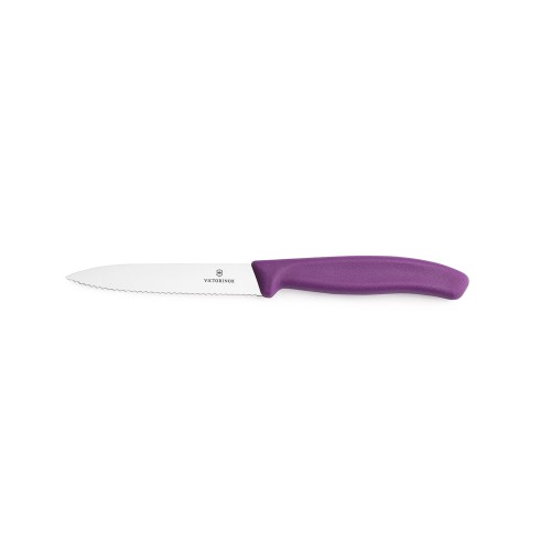 Nóż do warzyw i owoców Victorinox 6.7735.C1 - 10 cm prosty ząbkowany fioletowy