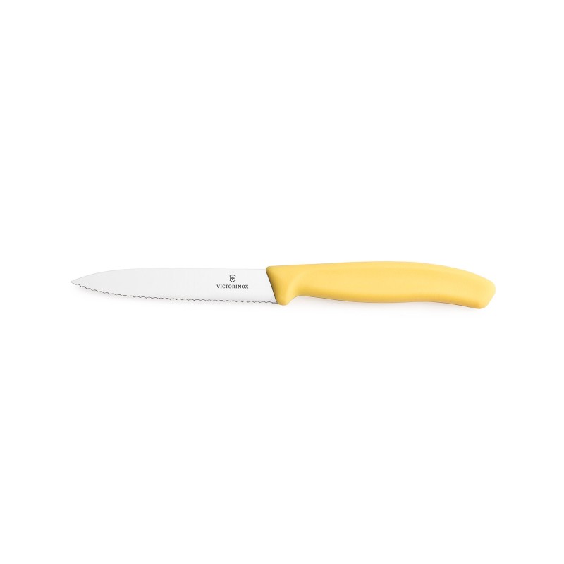 Nóż do warzyw i owoców Victorinox  6.7738.C1 - 10 cm prosty ząbkowany  żółty