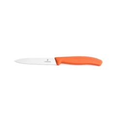 Nóż do warzyw i owoców Victorinox  6.7739.C1 - 10 cm prosty ząbkowany  pomarańczowy