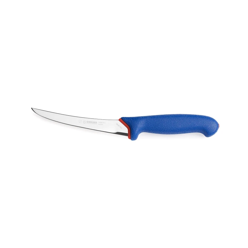 Nóż trybownik Giesser 12250 15b - 15 cm wygięty półelastyczny niebieski