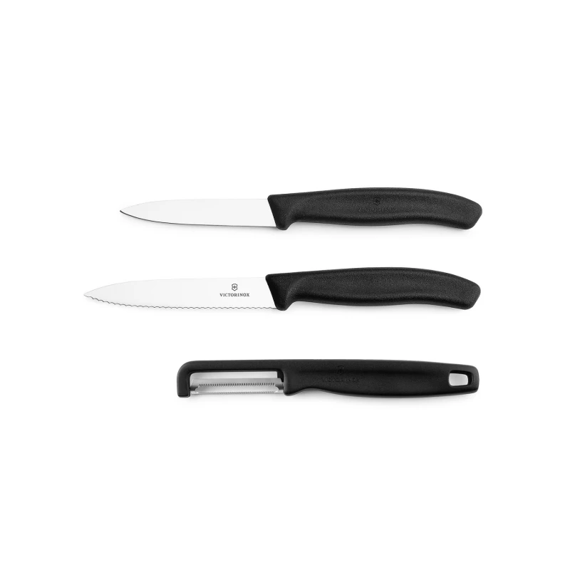 Zestaw noży z obieraczką  Victorinox 6.7113.33 czarny