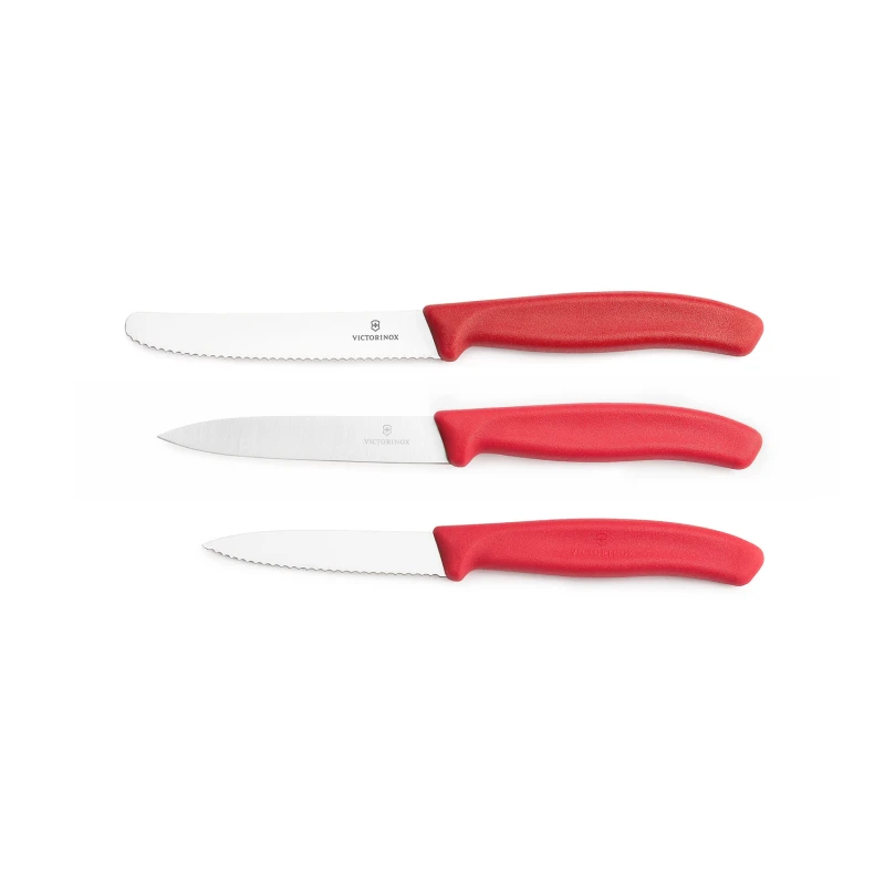 Zestaw 3 noży kuchennych Victorinox 6.7111.34C1 czerwony