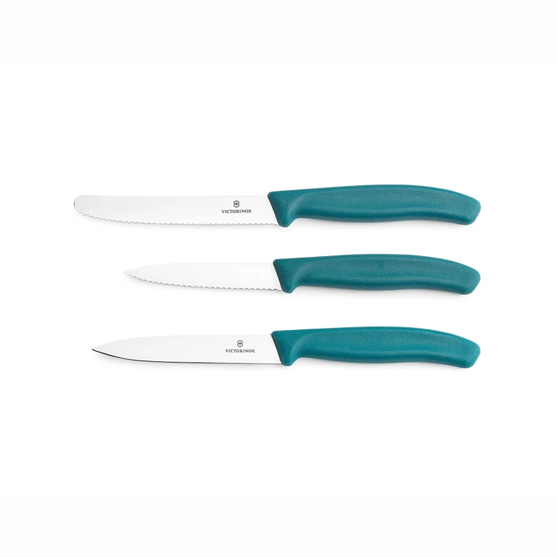 Zestaw 3 noży kuchennych Victorinox 6.7114.34C1 zielony